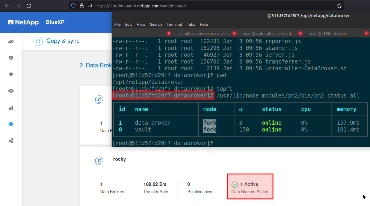 Cloud Sync in container