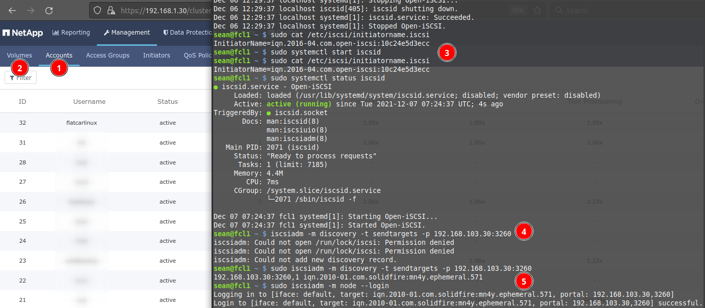 Deploy Flatcar Linux with SolidFire iSCSI