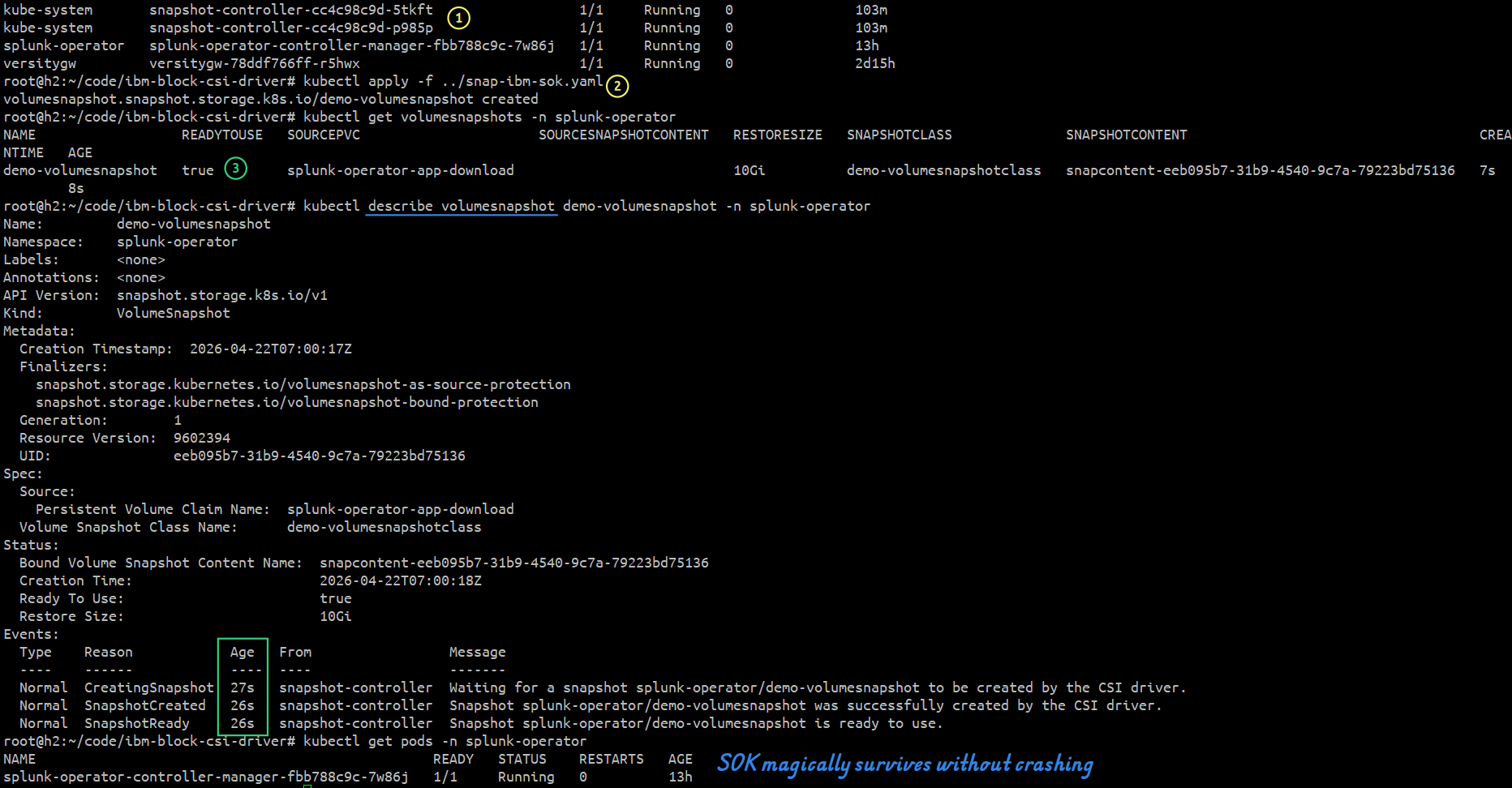 IBM Block CSI with SANtricity patch - CSI snapshot
