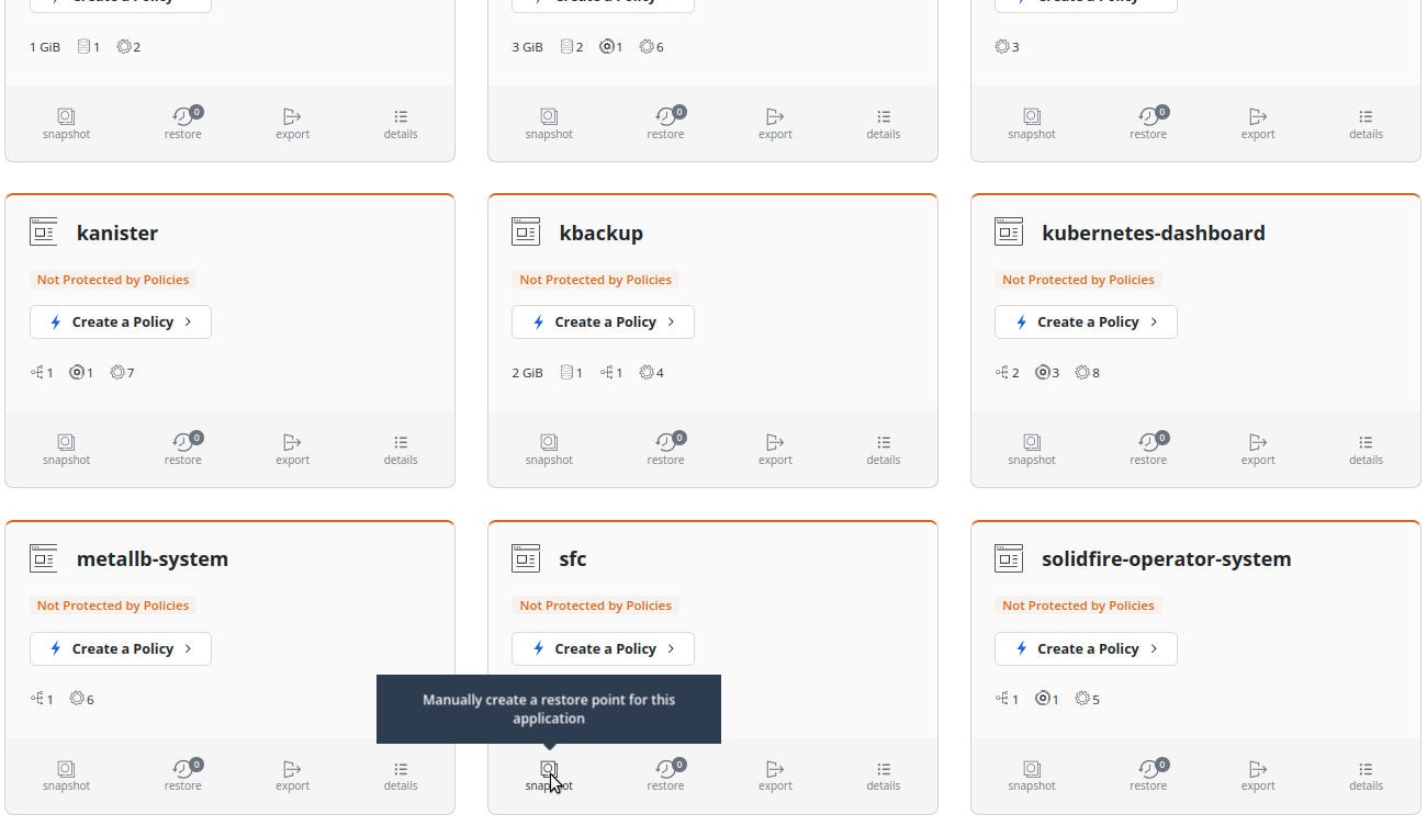 Taking on-demand snapshot