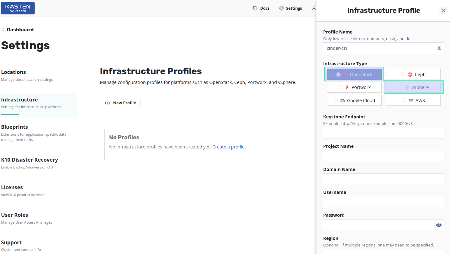K10, SolidFire, OpenStack, vSphere