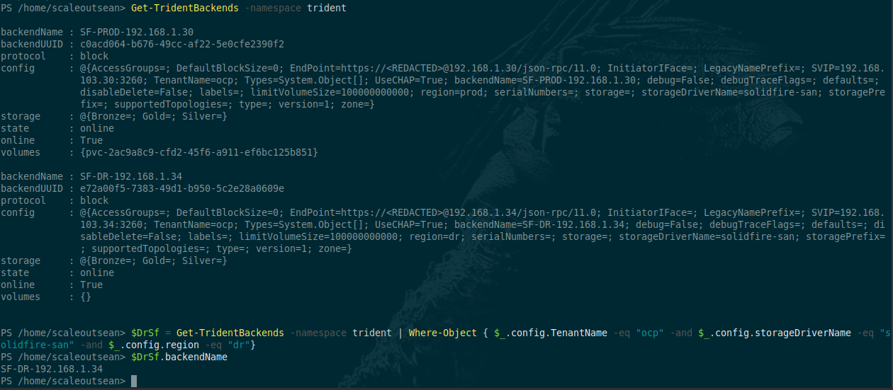 Get-TridentBackend to select suitable fail-to destination