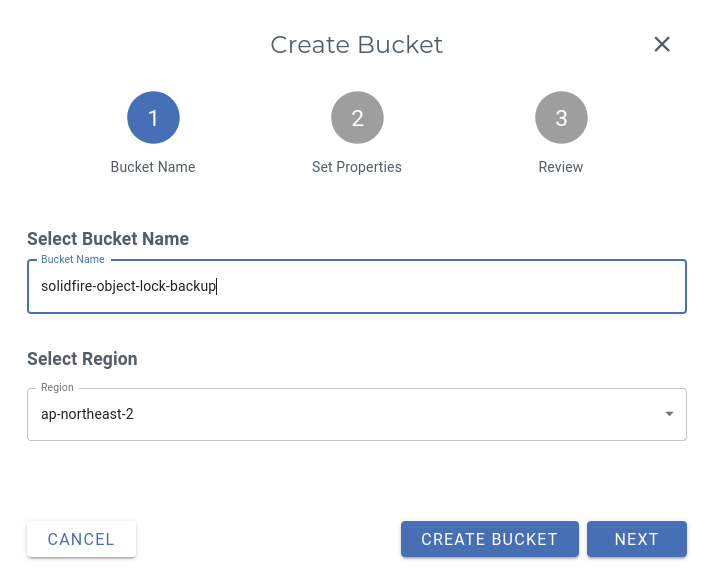 Wasabi - create Object Lock-enabled bucket