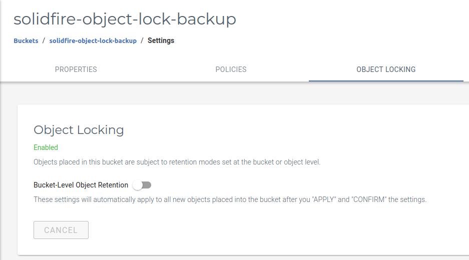 Wasabi - enable bucket-level Object Lock