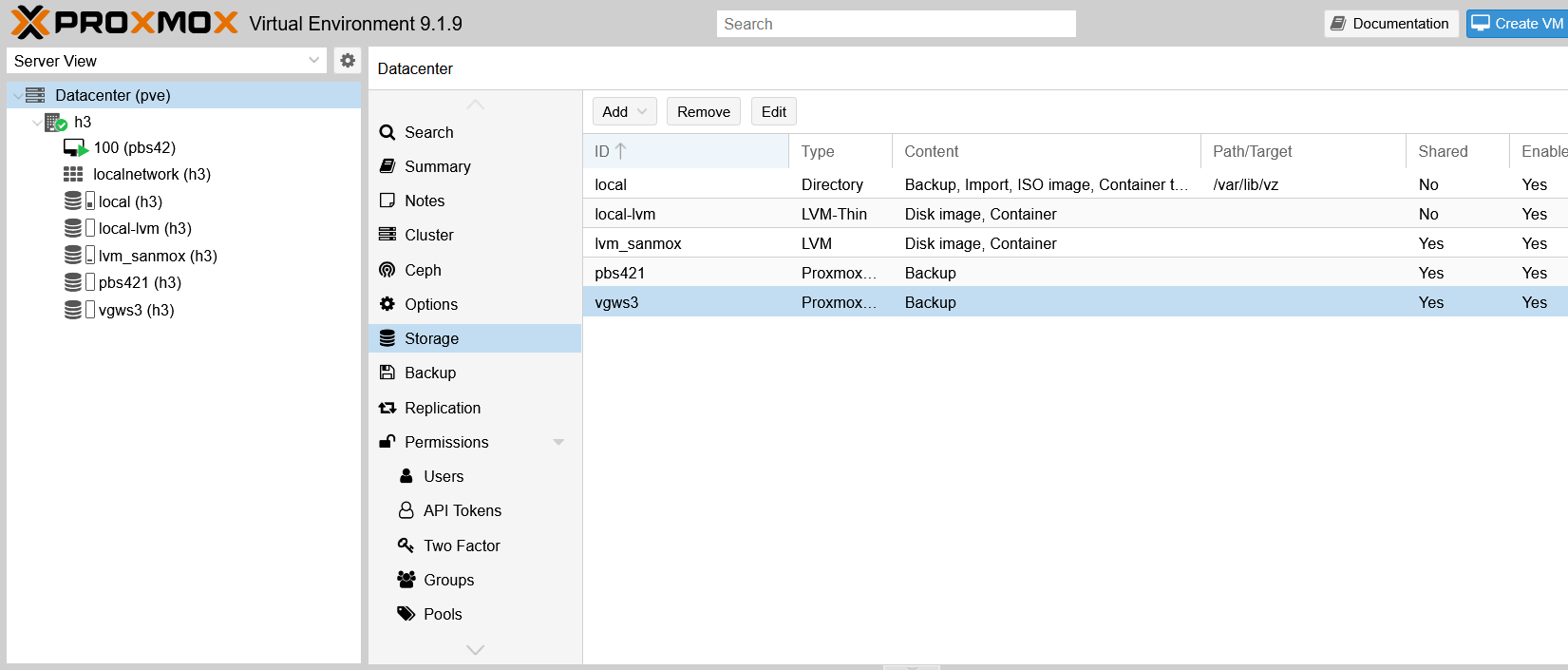 PBS with 2 backends - datastore and S3