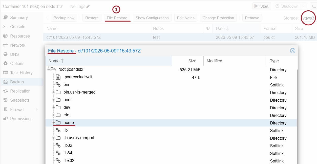 File-level restore