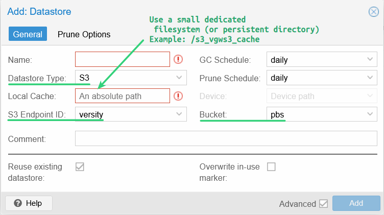 S3 datastore cache