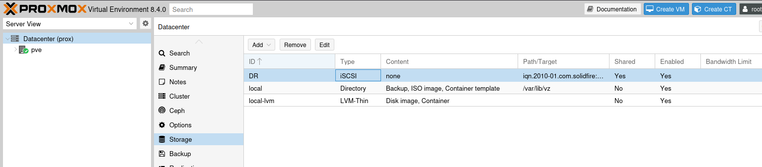Configured iSCSI Target