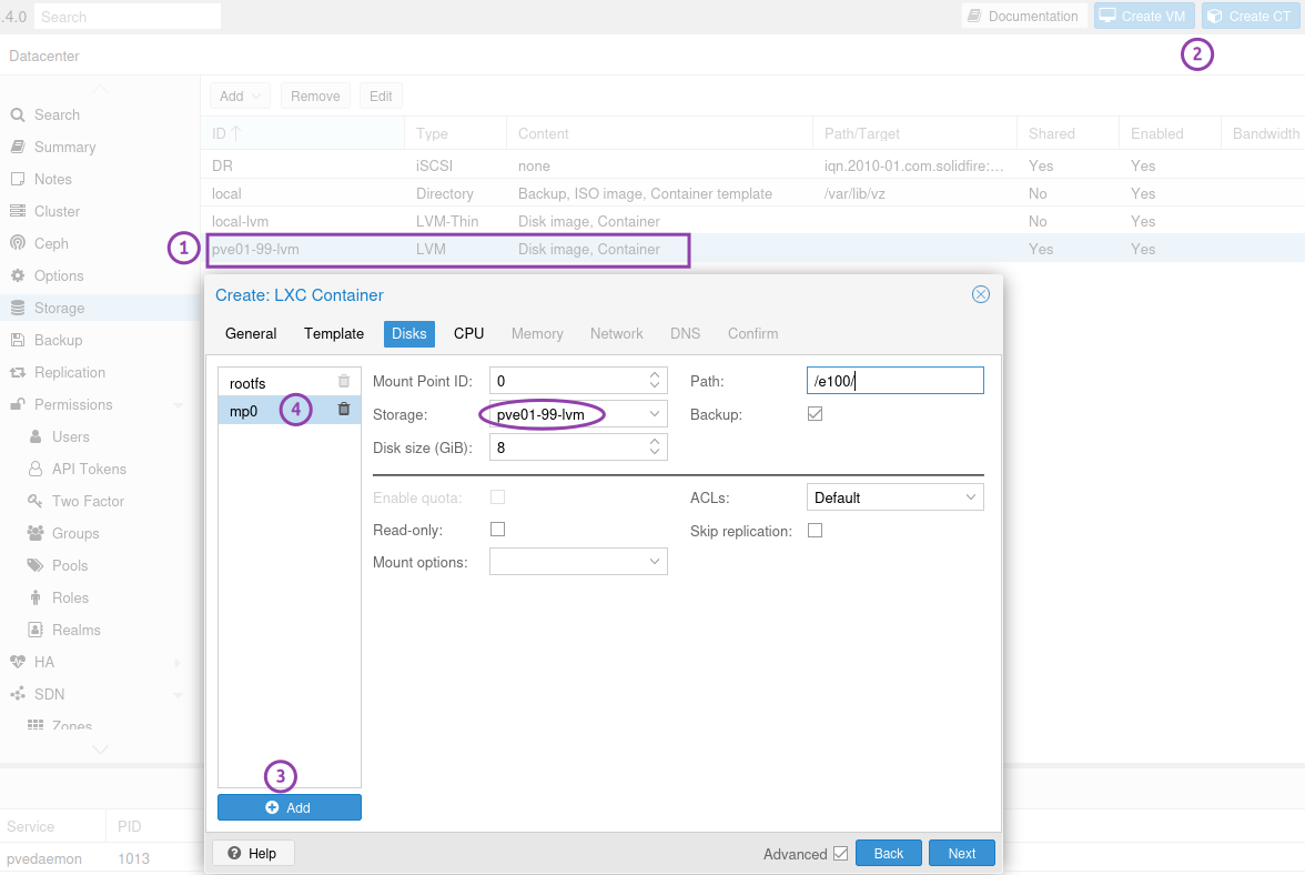 LXC on SolidFire-backed LXC in PVE