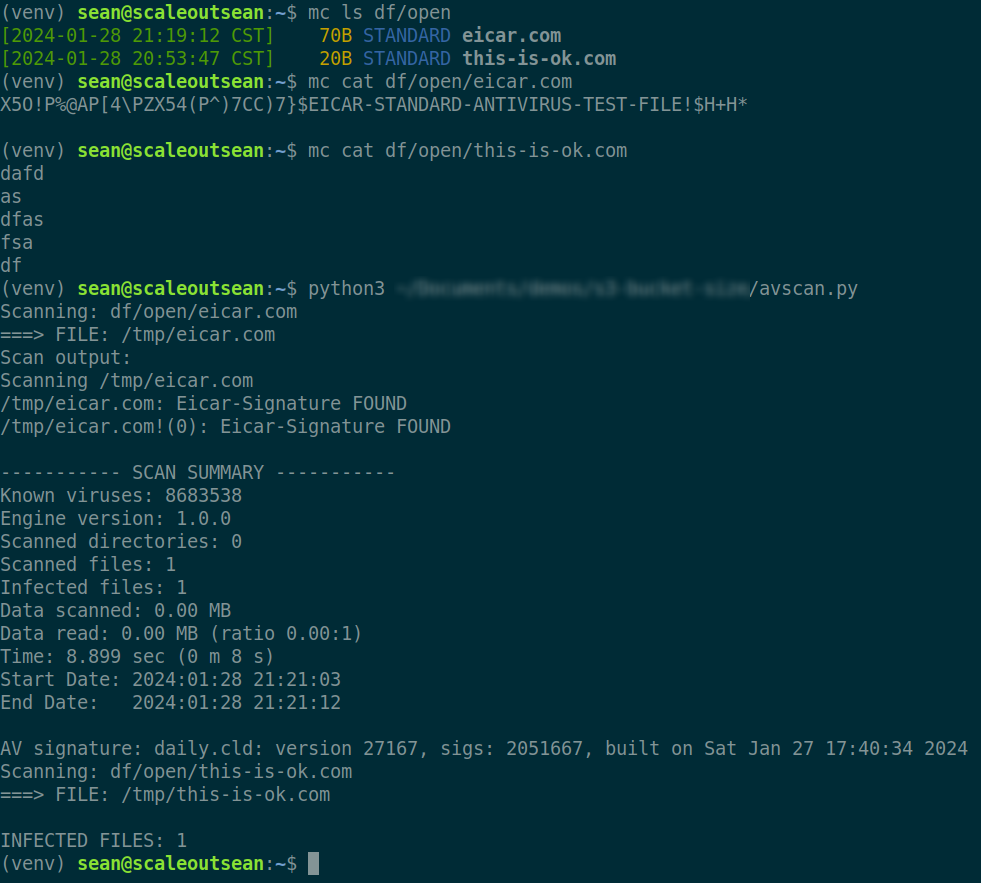 StorageGRID antivirus scan