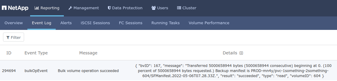 SolidFire Operator - Ansible-driven backup task