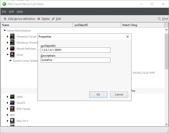 Add SolidFire Device Type