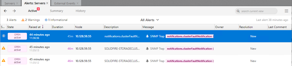 Loose matching rule and informational alert after fault resolution