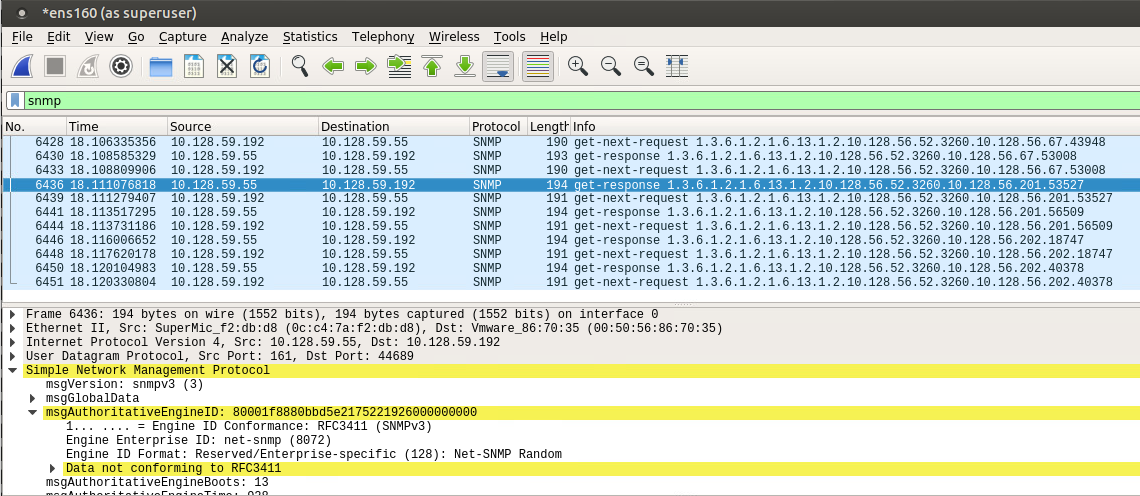 Example SolidFire msgAuthoritativeEngineID in SNMP v3