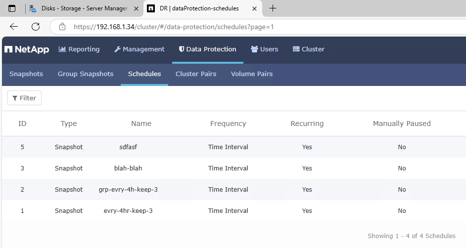 SolidFire Schedules
