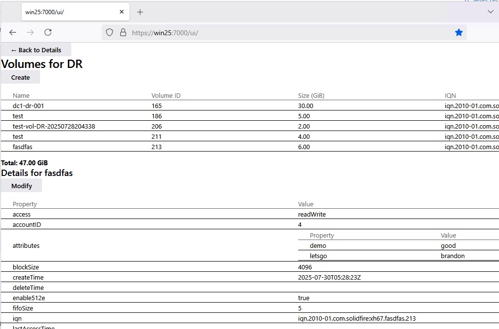 SolidFire WAC Extension - volume modify outcome