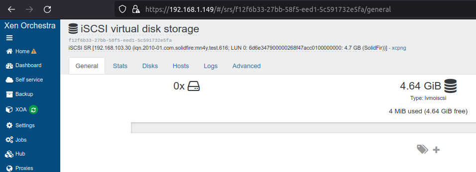 SolidFire Storage Repository in xcp-ng