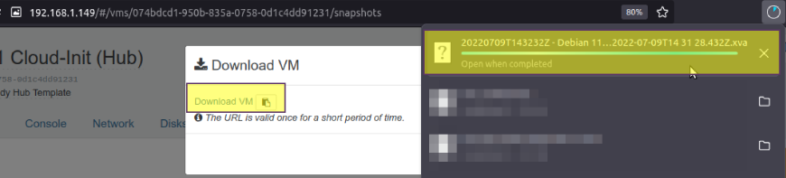 LVM snapshot export step 1